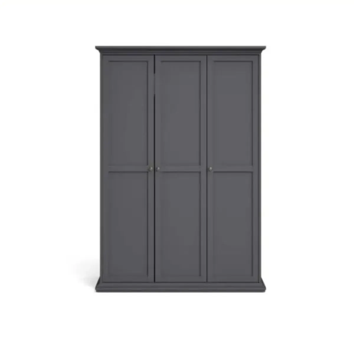 Paris 3 Door Wardrobe Grey - Image 1