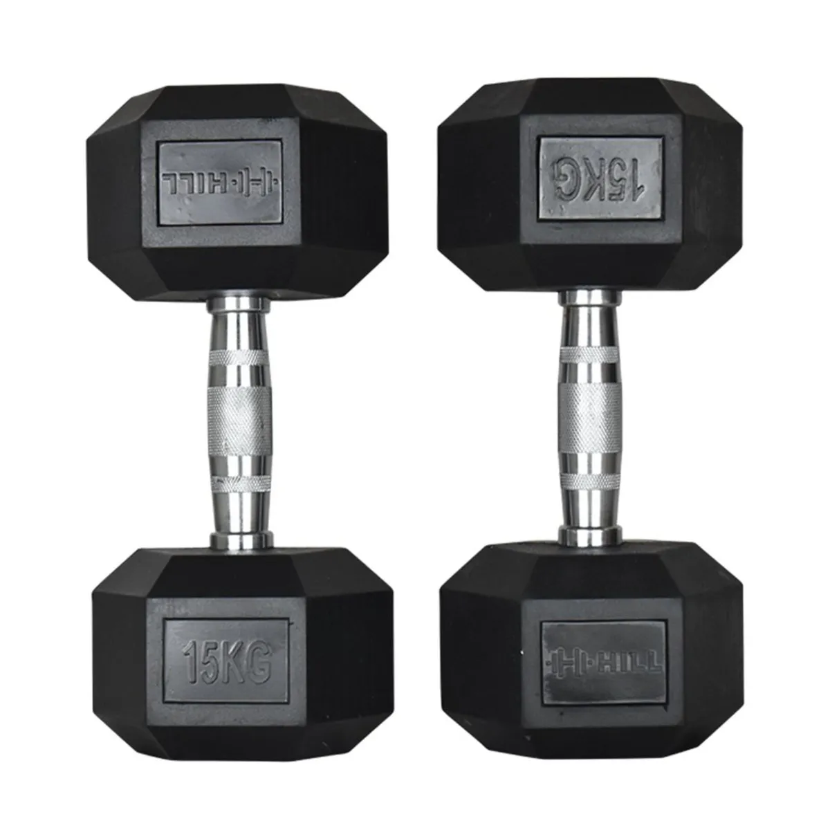 Hill Icon Rubber Hex Dumbbells 1kg - 50kg (Pairs) - Image 2