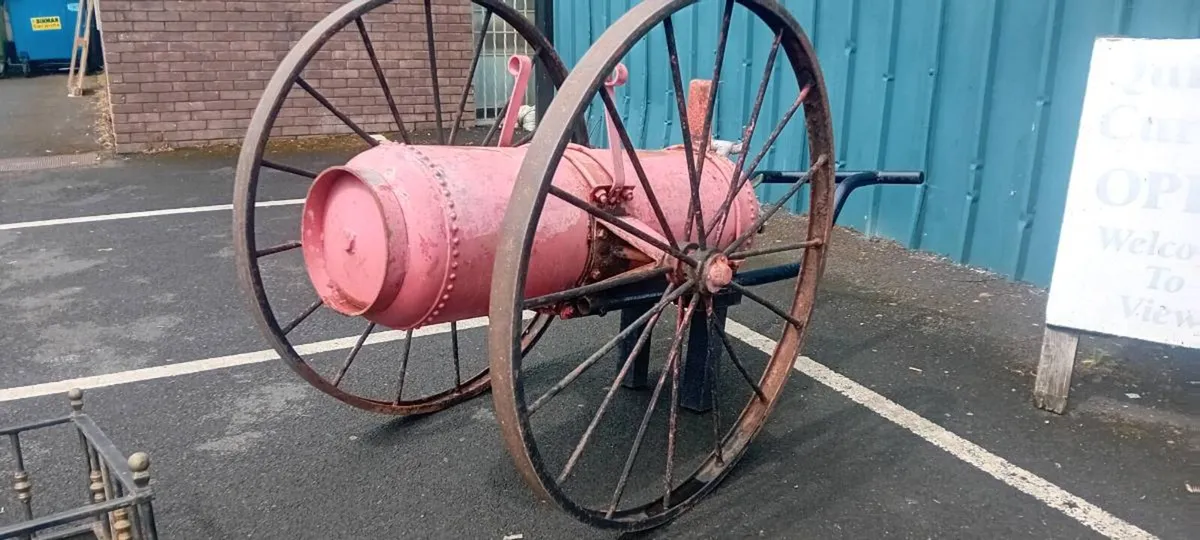 Large Antique Fire Extinguisher Cart - Image 2