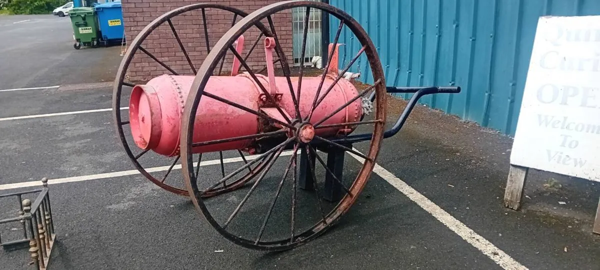 Large Antique Fire Extinguisher Cart - Image 1