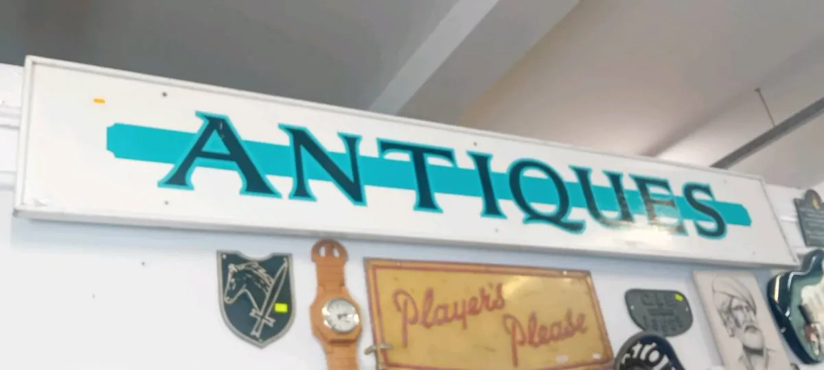 8ft Wooden Antique Shop Sign - Image 2