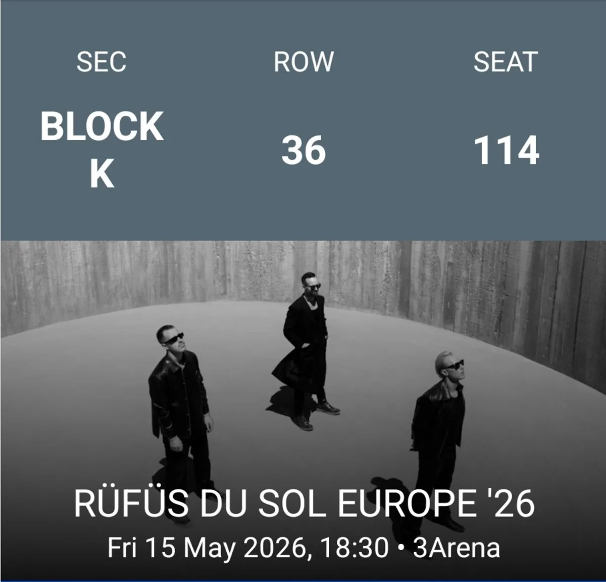 Rufus Du Sol Seated Tickets - Image 2