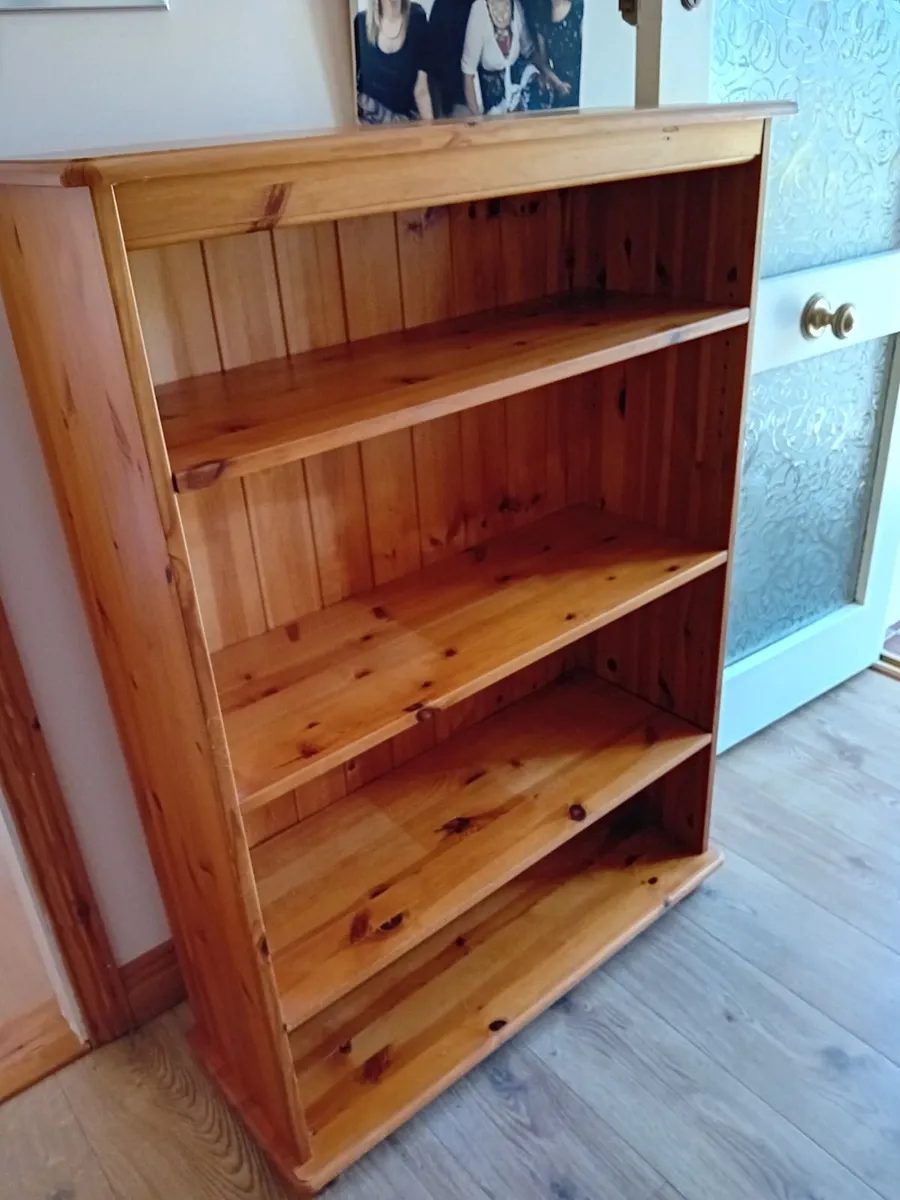 Pine book case...Oak coffee table...pine nest of t - Image 2
