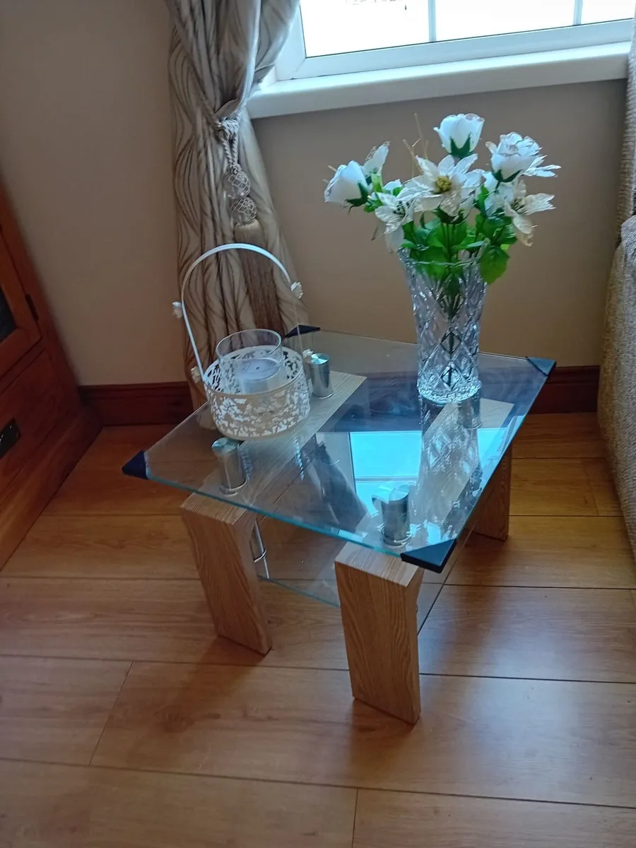 Pine book case...Oak coffee table...pine nest of t - Image 4