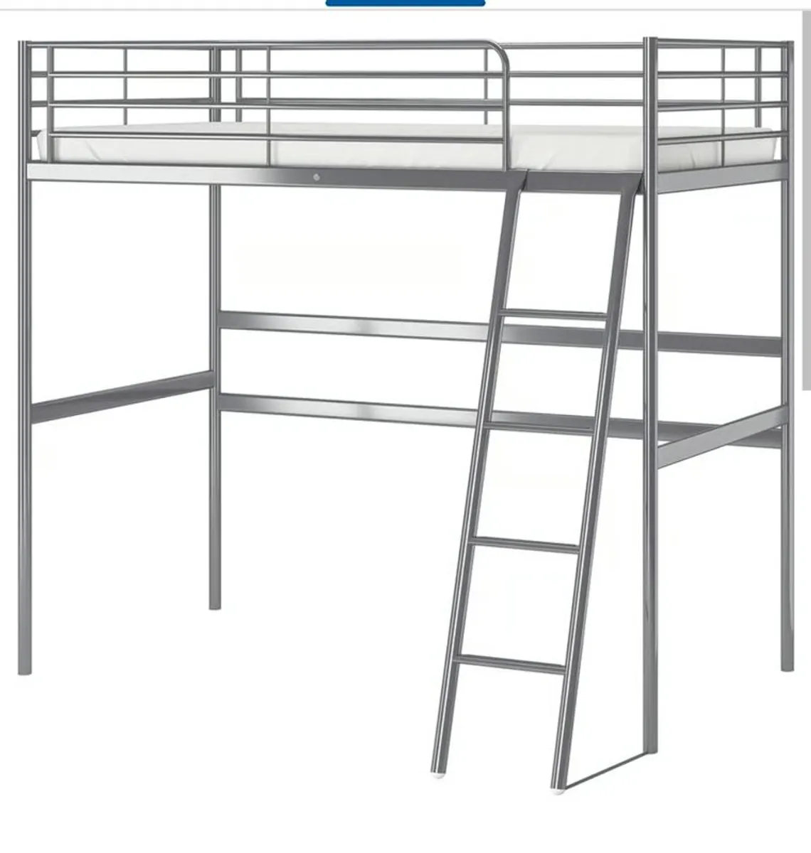Metal framed loft bed with desk for sale. - Image 3