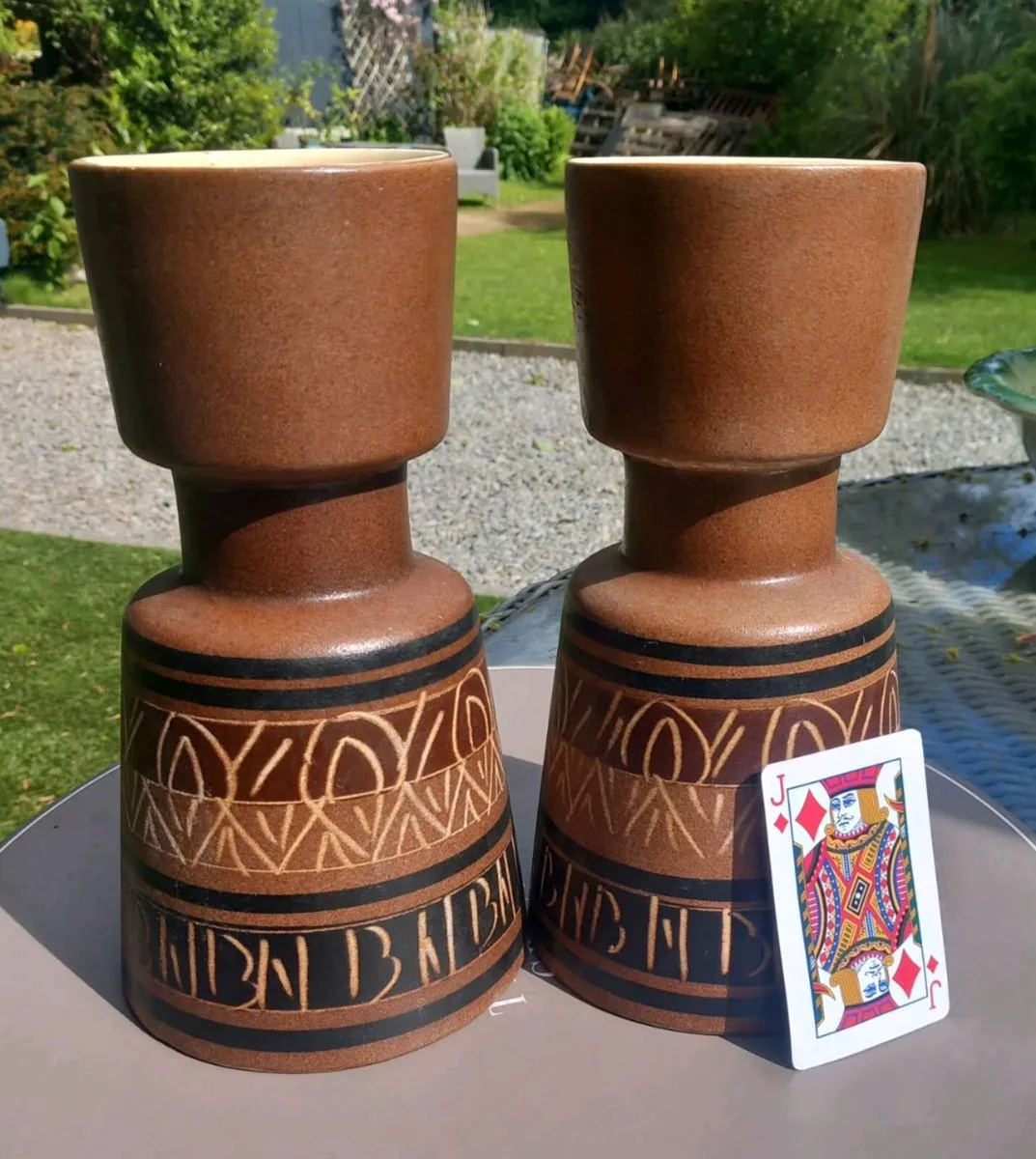 Pair of Kernat Ltd Israel vases, rare, no damage - Image 1