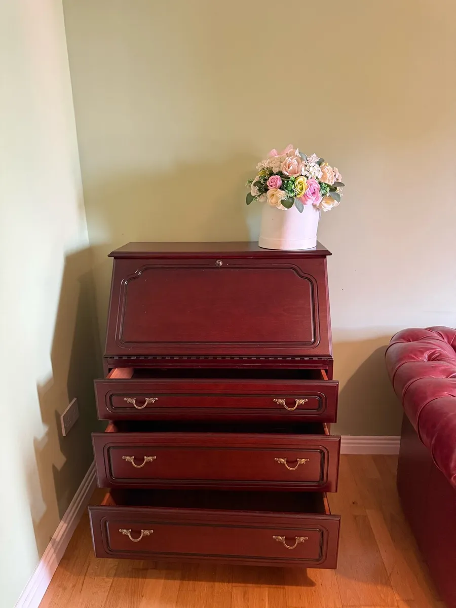 mahogany bureau/writing desk - Image 2