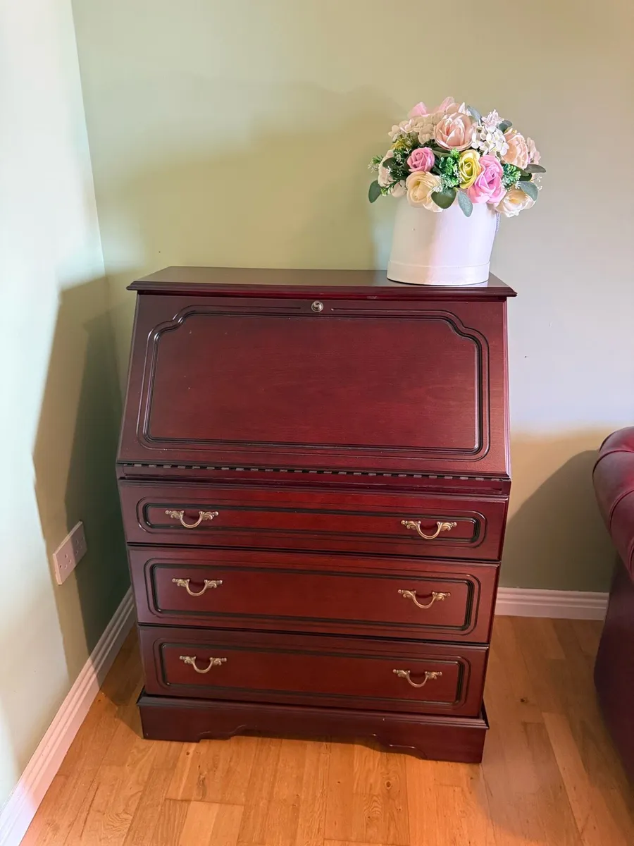 mahogany bureau/writing desk - Image 1