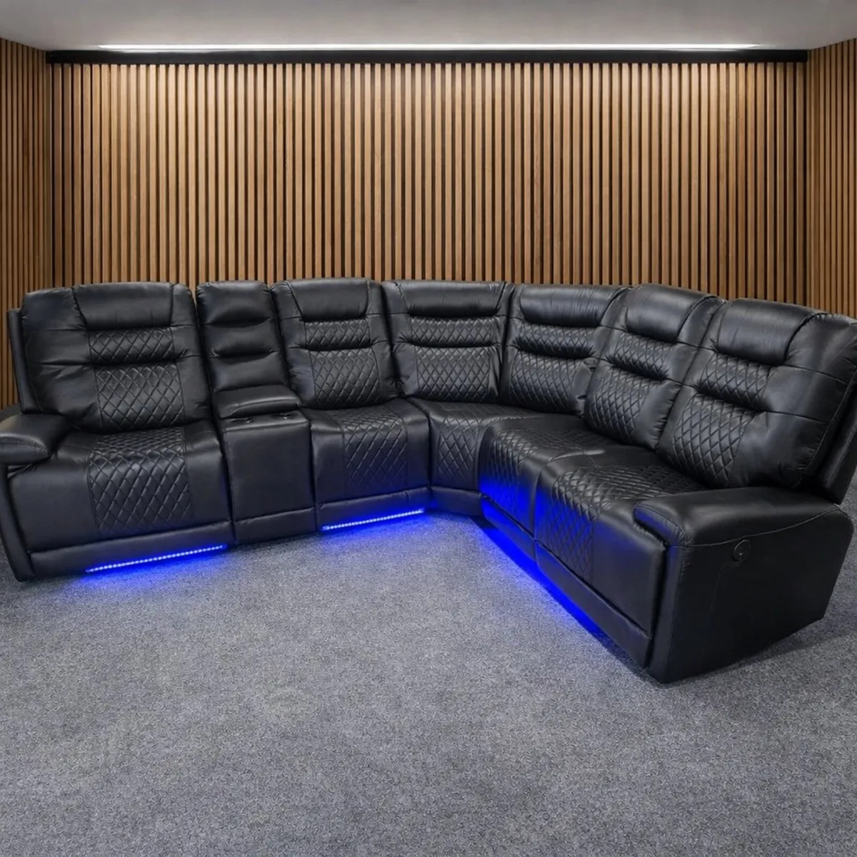 Halifax Electric Leather Recliner Sofa - USB ports - Image 3