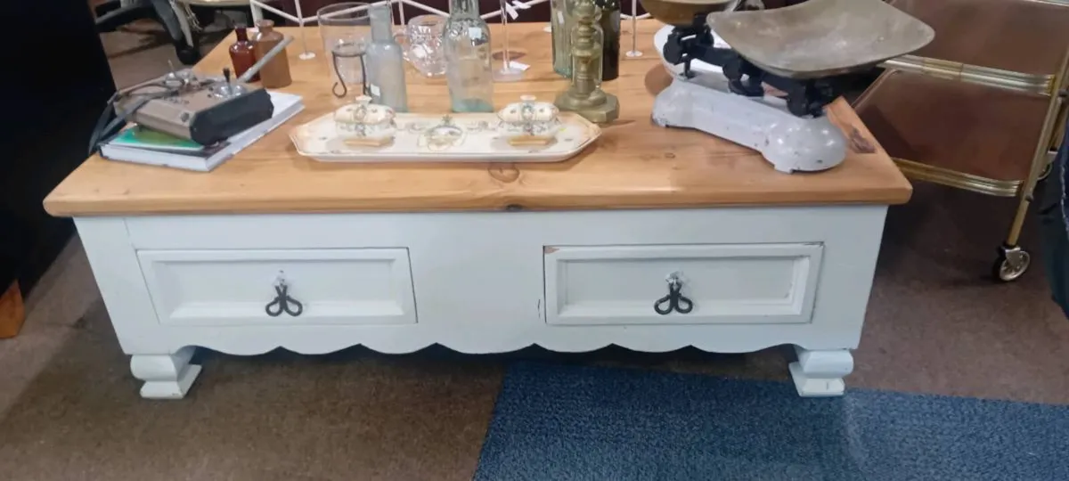 Large Solid Top Painted Coffee Table