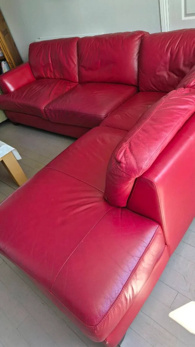 Red Corner Couch - Image 1