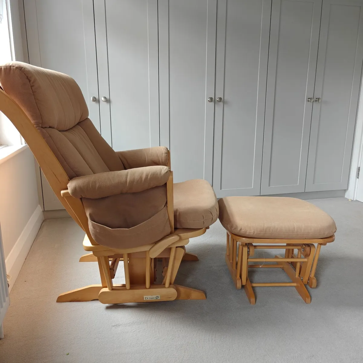 Nursing glider rocker chair and footstool - Image 1