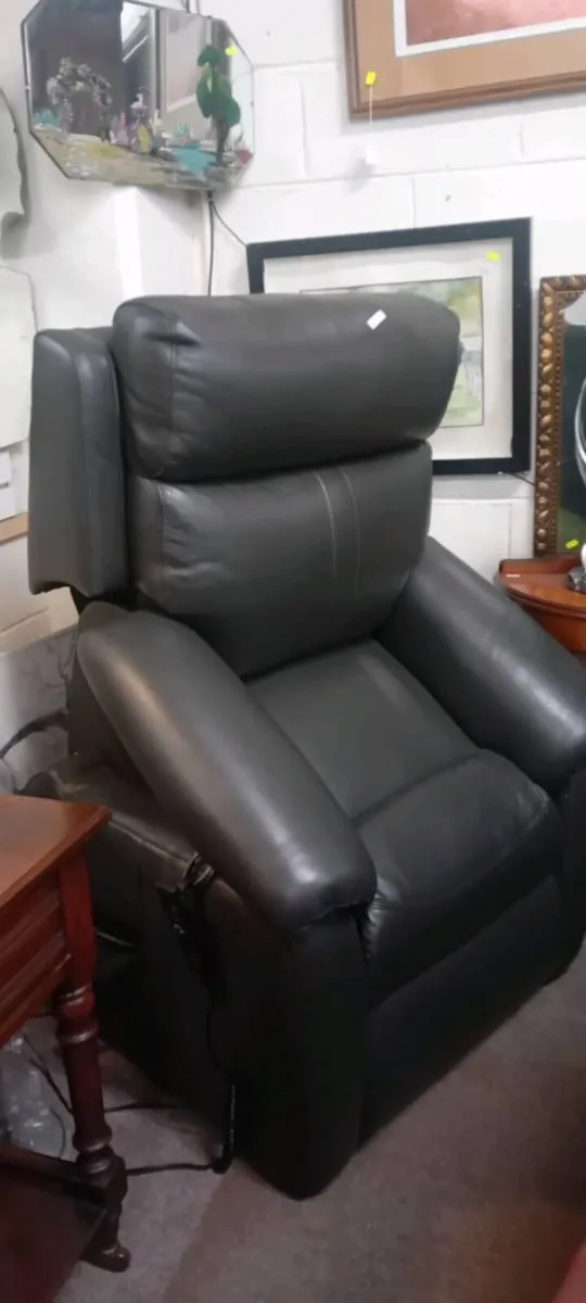 Leather Lazeboy Rise And Recline Armchair - Image 1