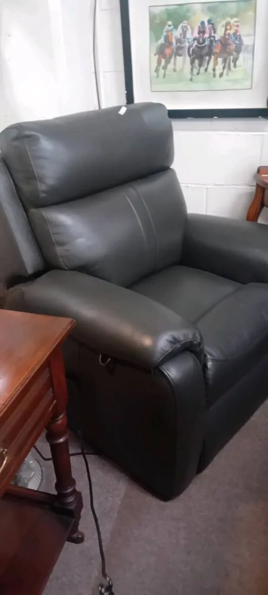 Leather Lazeboy Rise And Recline Armchair - Image 2