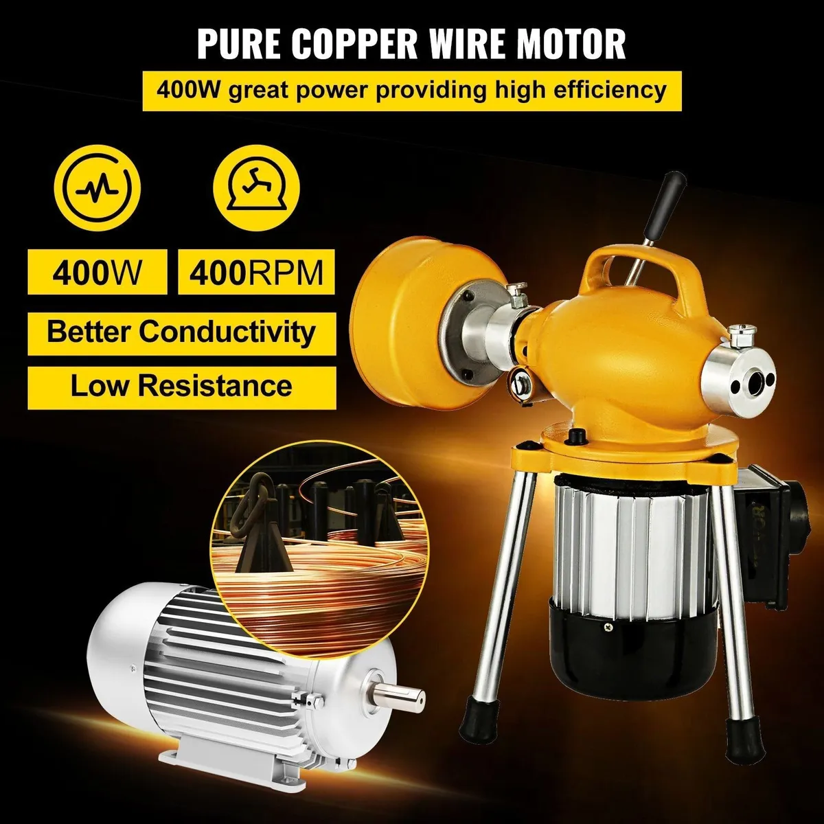 Electric Drain Cleaner Machine for Pipes 400W - Image 4