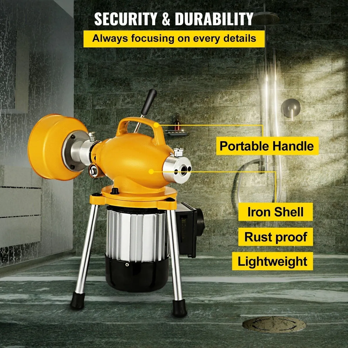 Electric Drain Cleaner Machine for Pipes 400W - Image 3