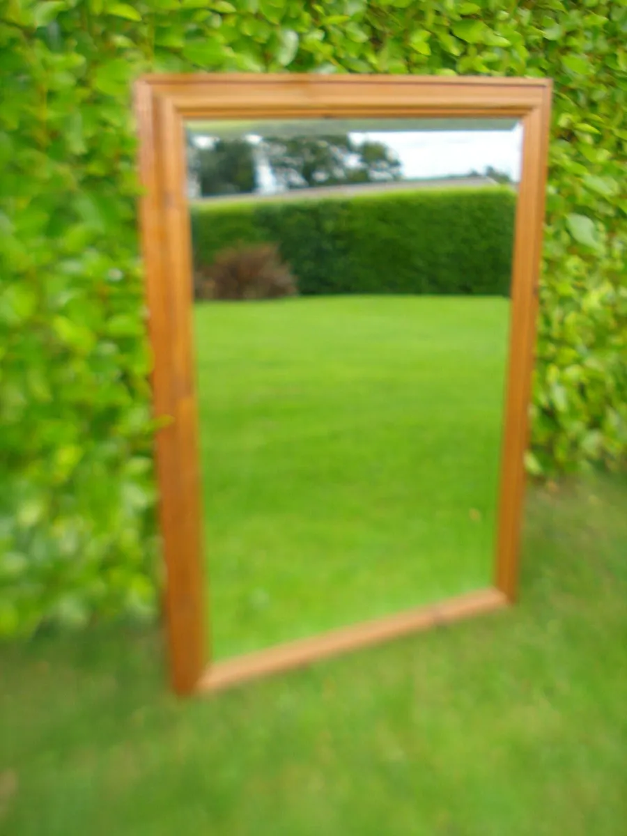 LARGE QUALITY DARK IRISH PINE MIRROR. - Image 2