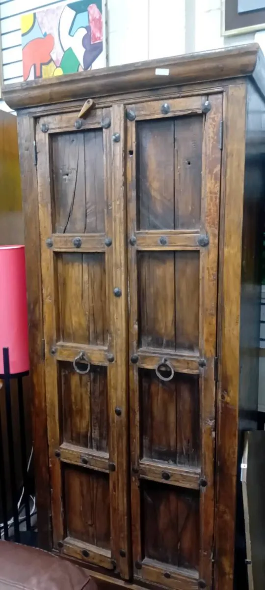 Antique Door Hardwood Linen Cupboard - Image 1