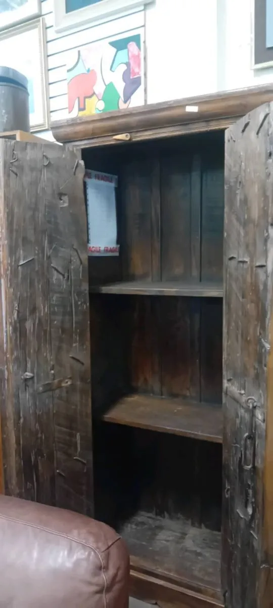 Antique Door Hardwood Linen Cupboard - Image 2