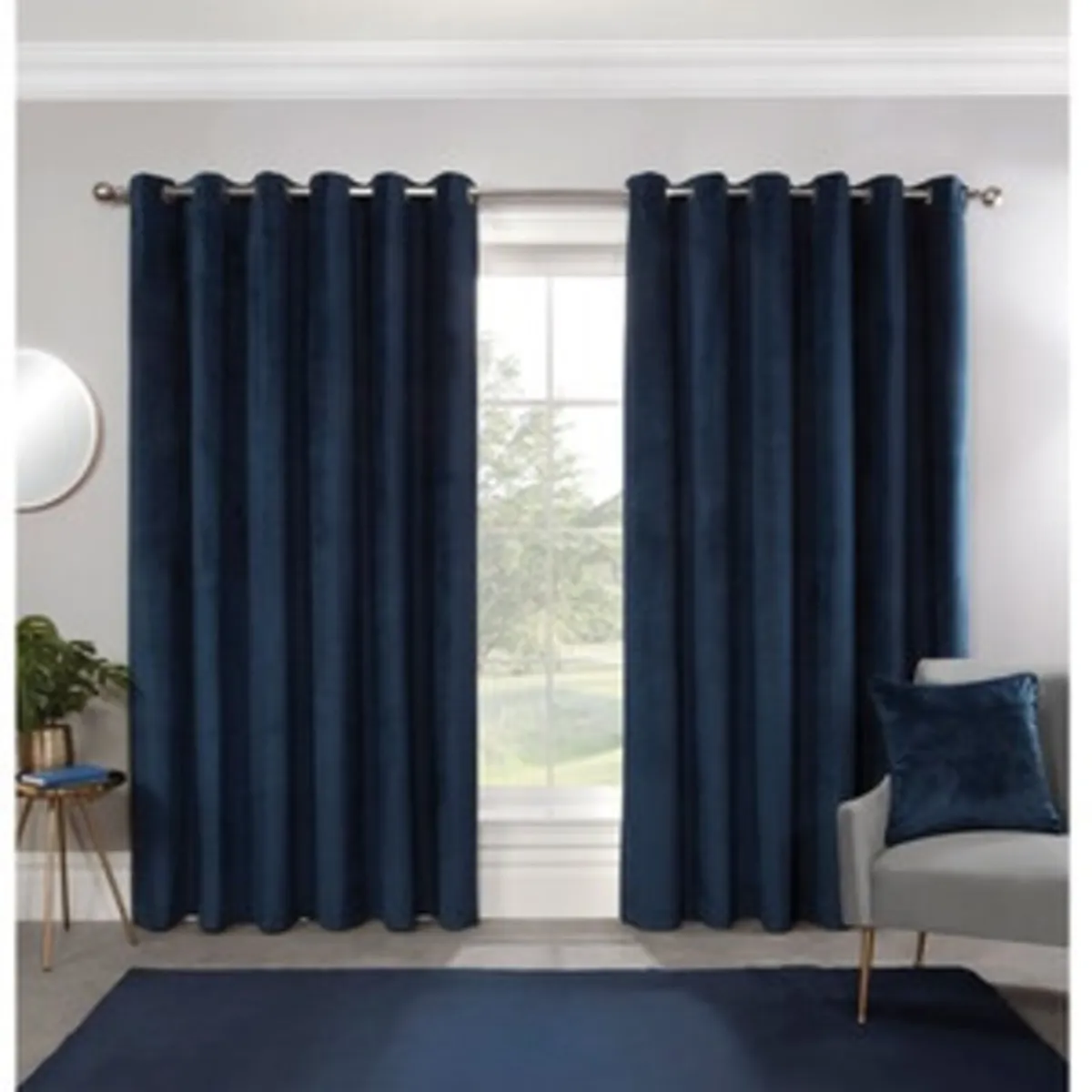 Black Velvet Curtains from The Range - unused - Image 1