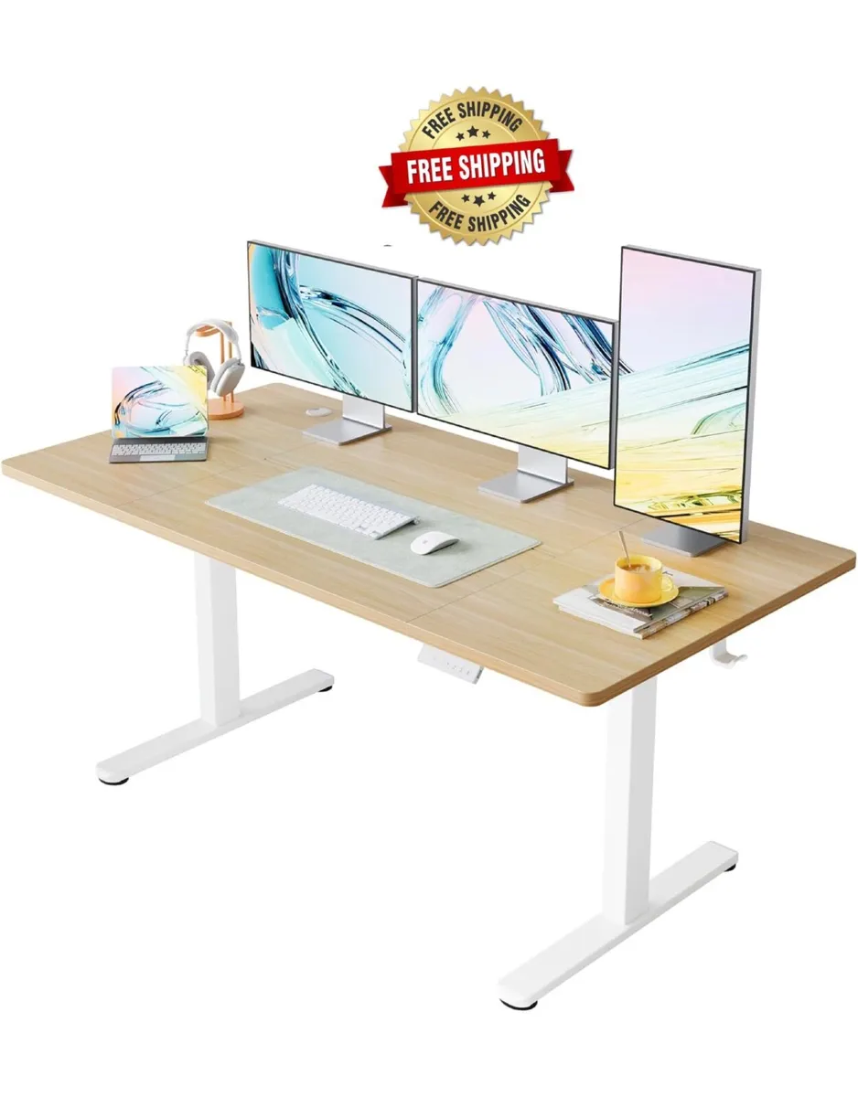 Standing Desk with USB Charging Port, 160 x 80 cm, - Image 1