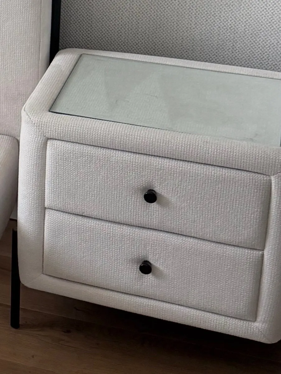 2 Bedside Locker | 2 Drawer | Oatmeal - Image 3
