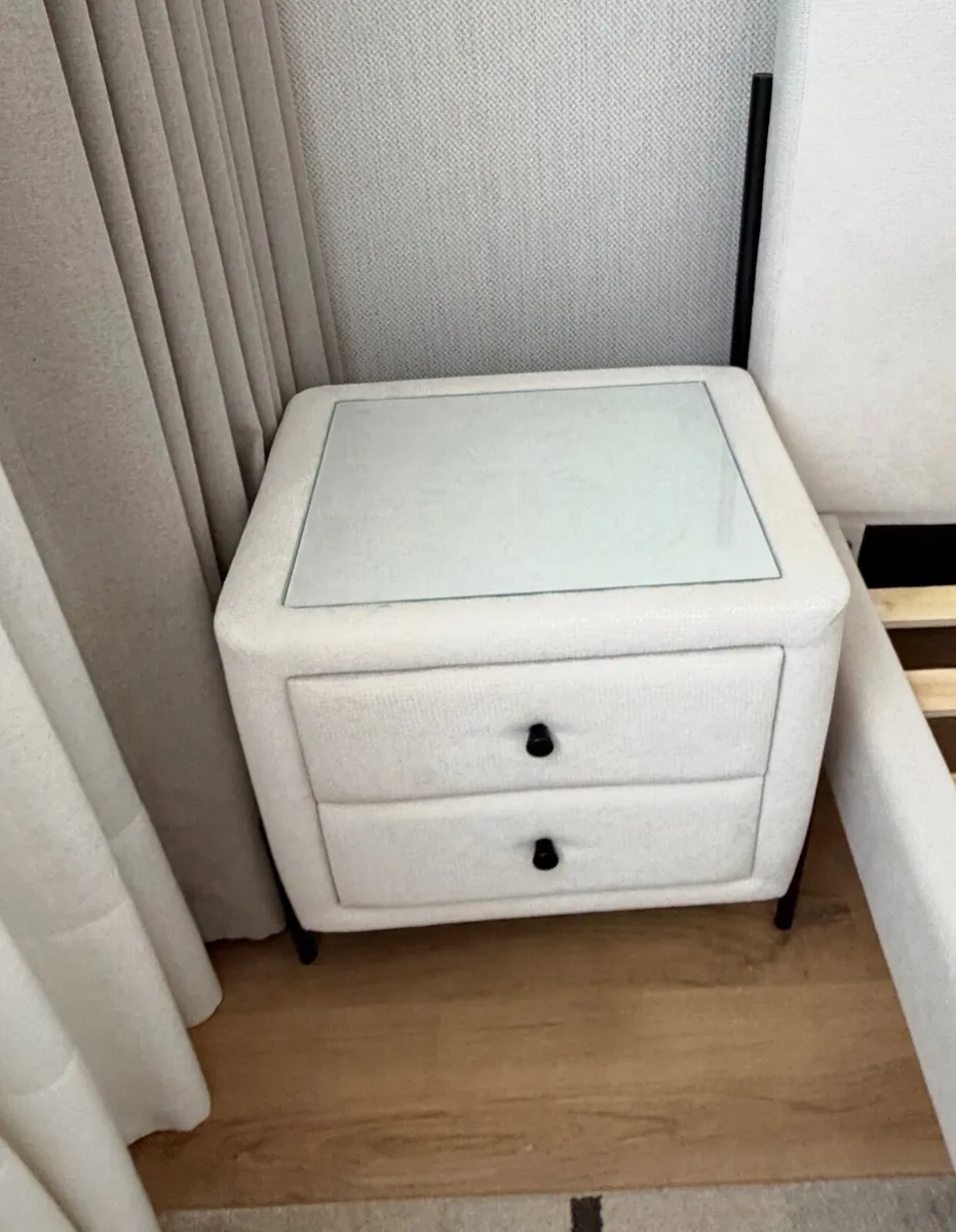 2 Bedside Locker | 2 Drawer | Oatmeal - Image 4