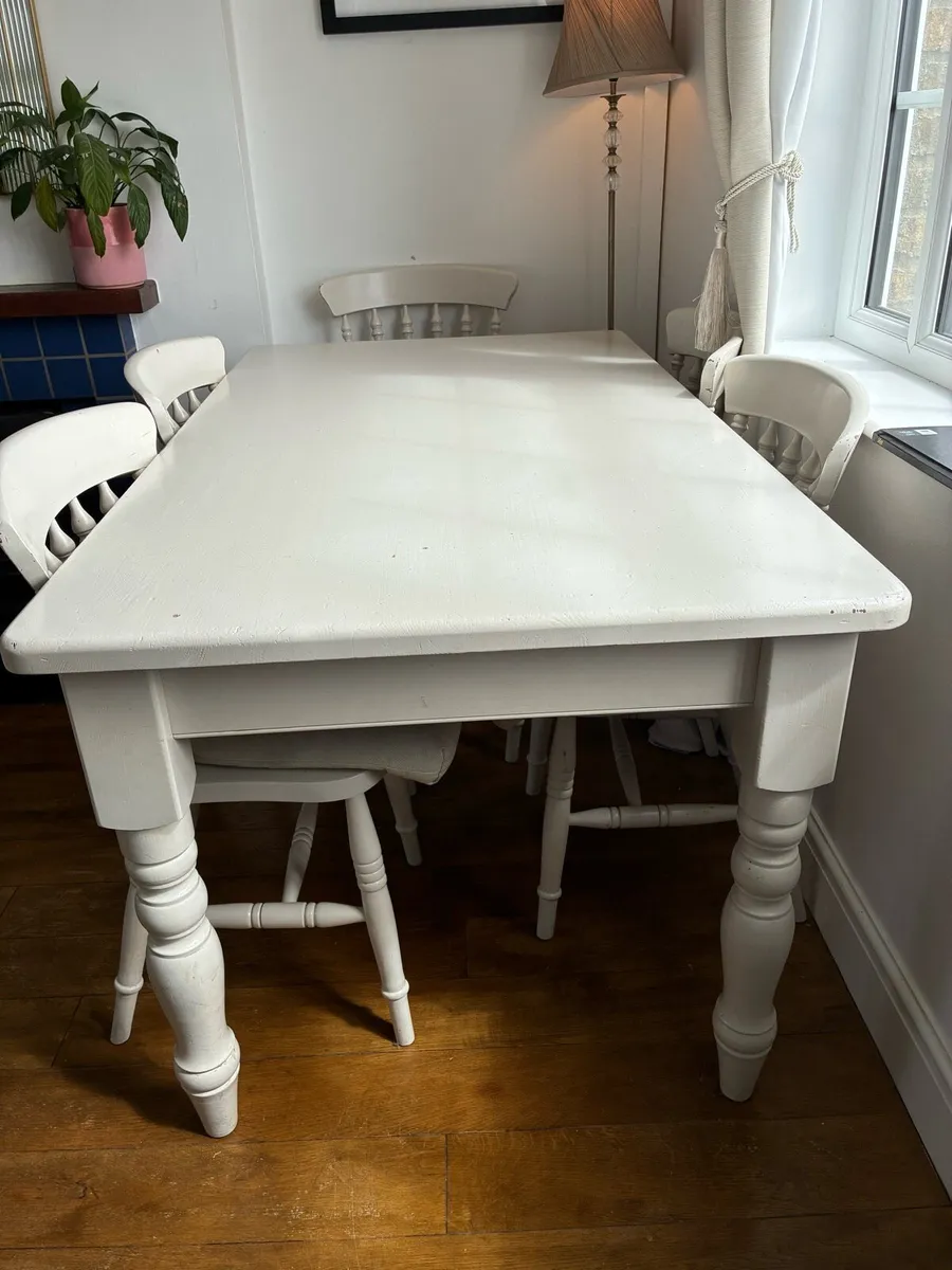 Solid Pine Dining Table and Chairs - Image 1