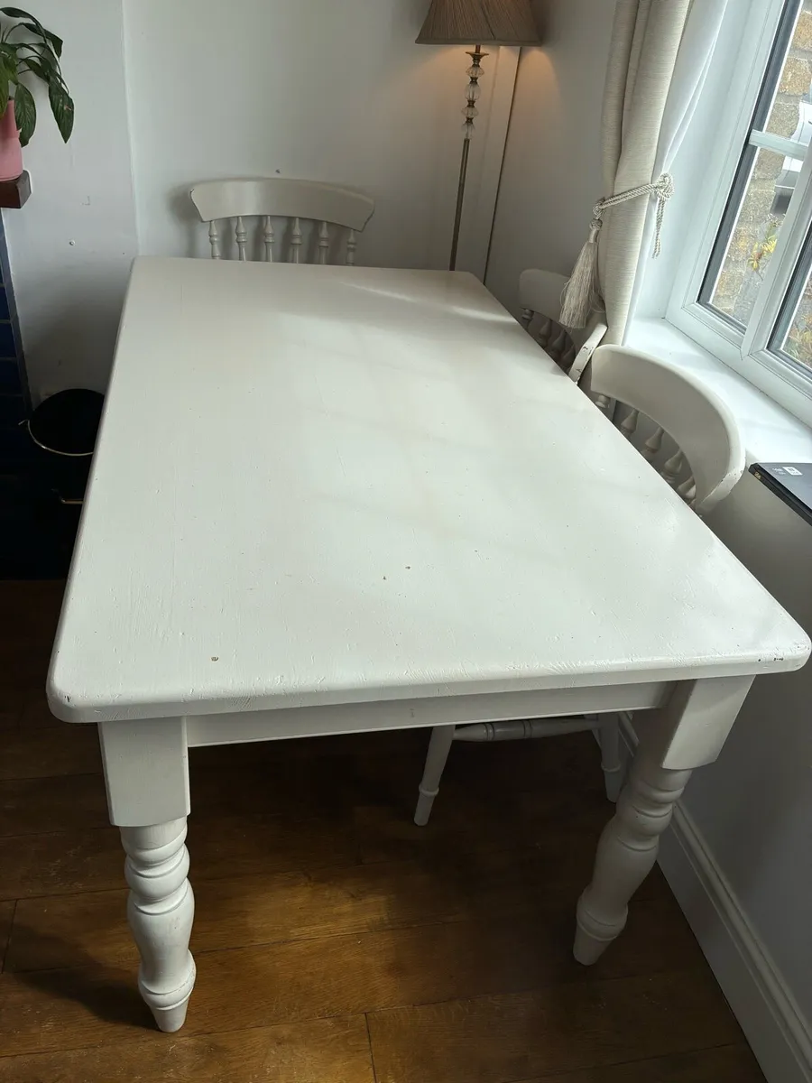 Solid Pine Dining Table and Chairs - Image 4