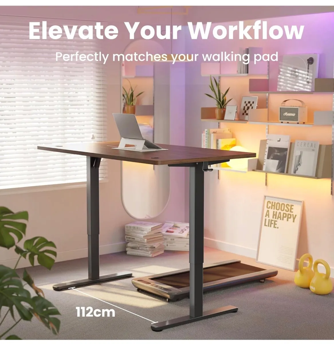Standing Desk with USB Charging Port, 140 x 80 cm, - Image 2