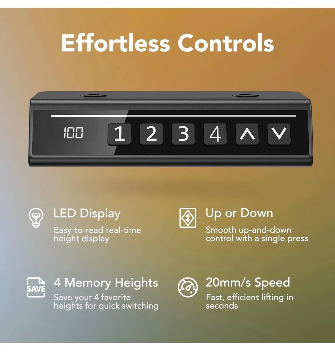 Standing Desk with USB Charging Port, 140 x 80 cm, - Image 4