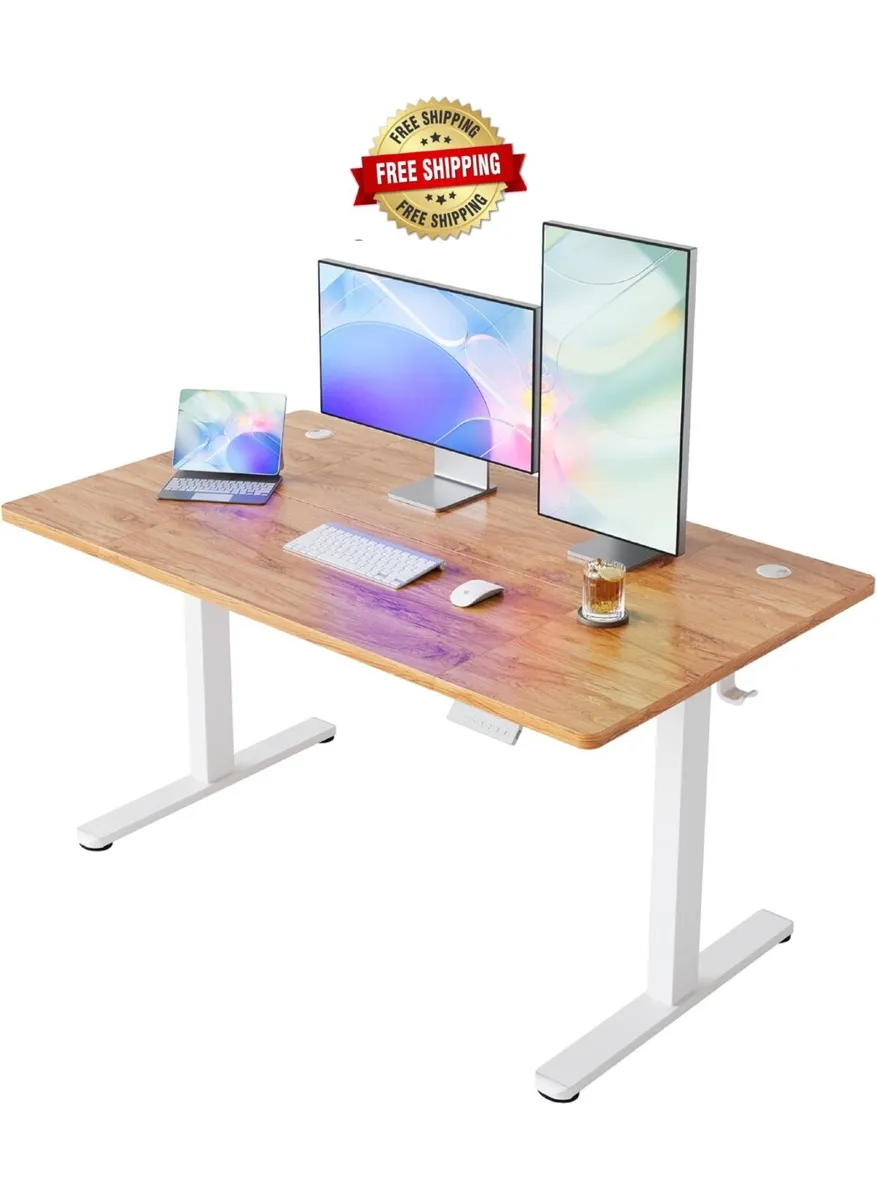 Standing Desk with USB Charging Port, 140 x 80 cm, - Image 1