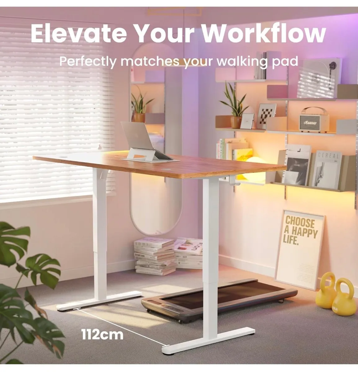 Standing Desk with USB Charging Port, 160 x 80 cm, - Image 2
