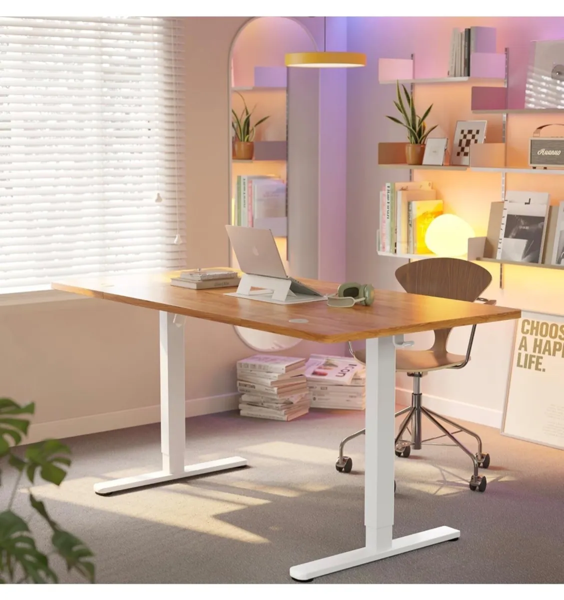 Standing Desk with USB Charging Port, 160 x 80 cm, - Image 1
