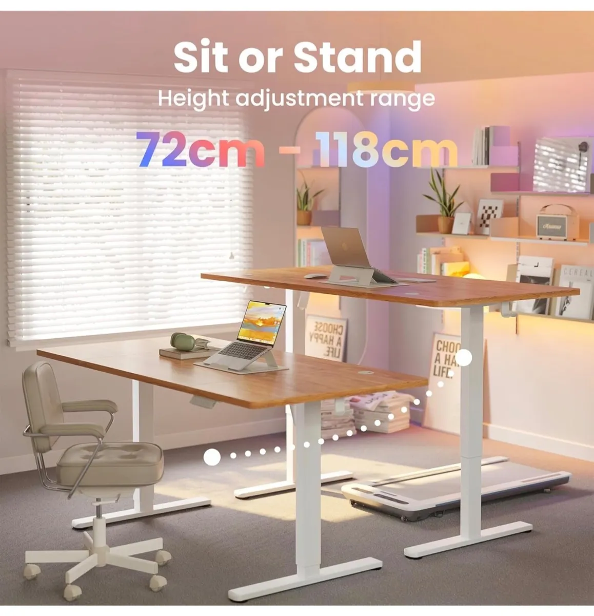 Standing Desk with USB Charging Port, 160 x 80 cm, - Image 2