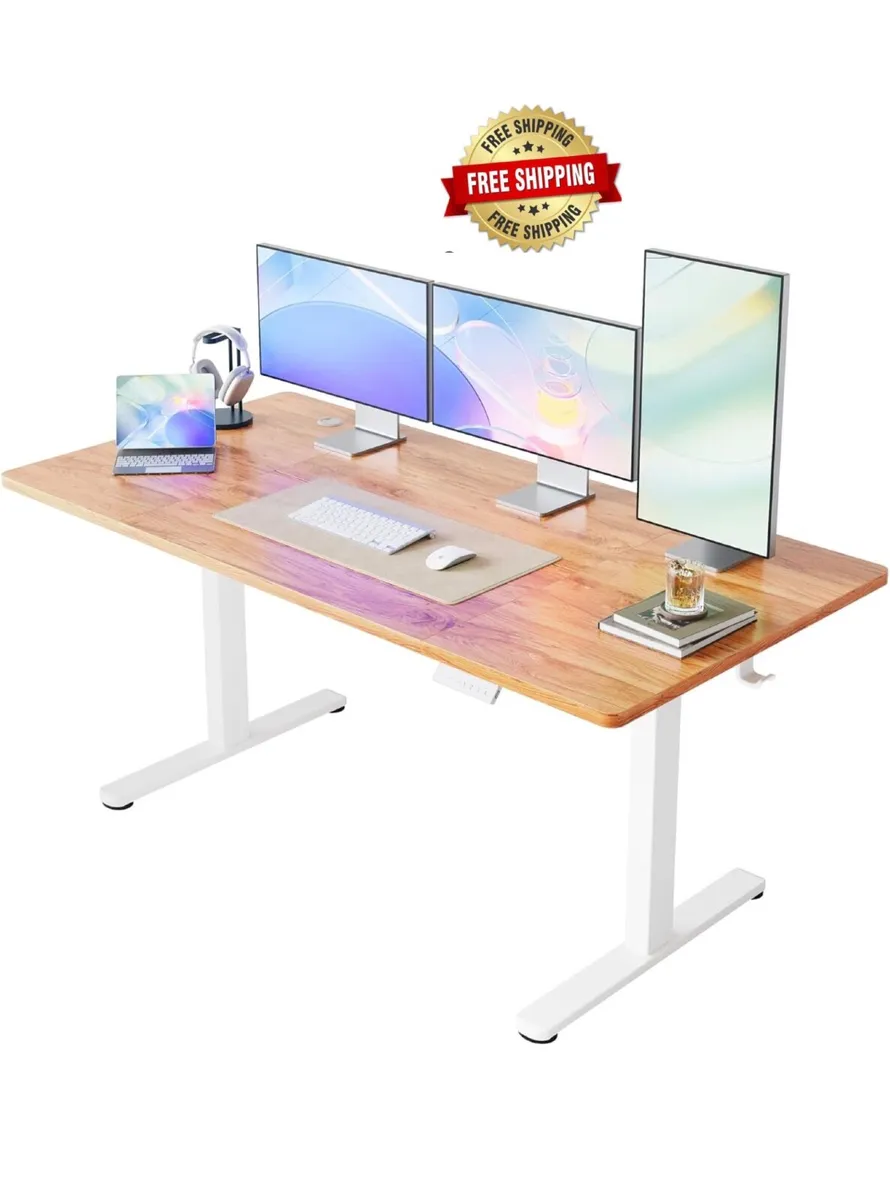 Standing Desk with USB Charging Port, 160 x 80 cm, - Image 1