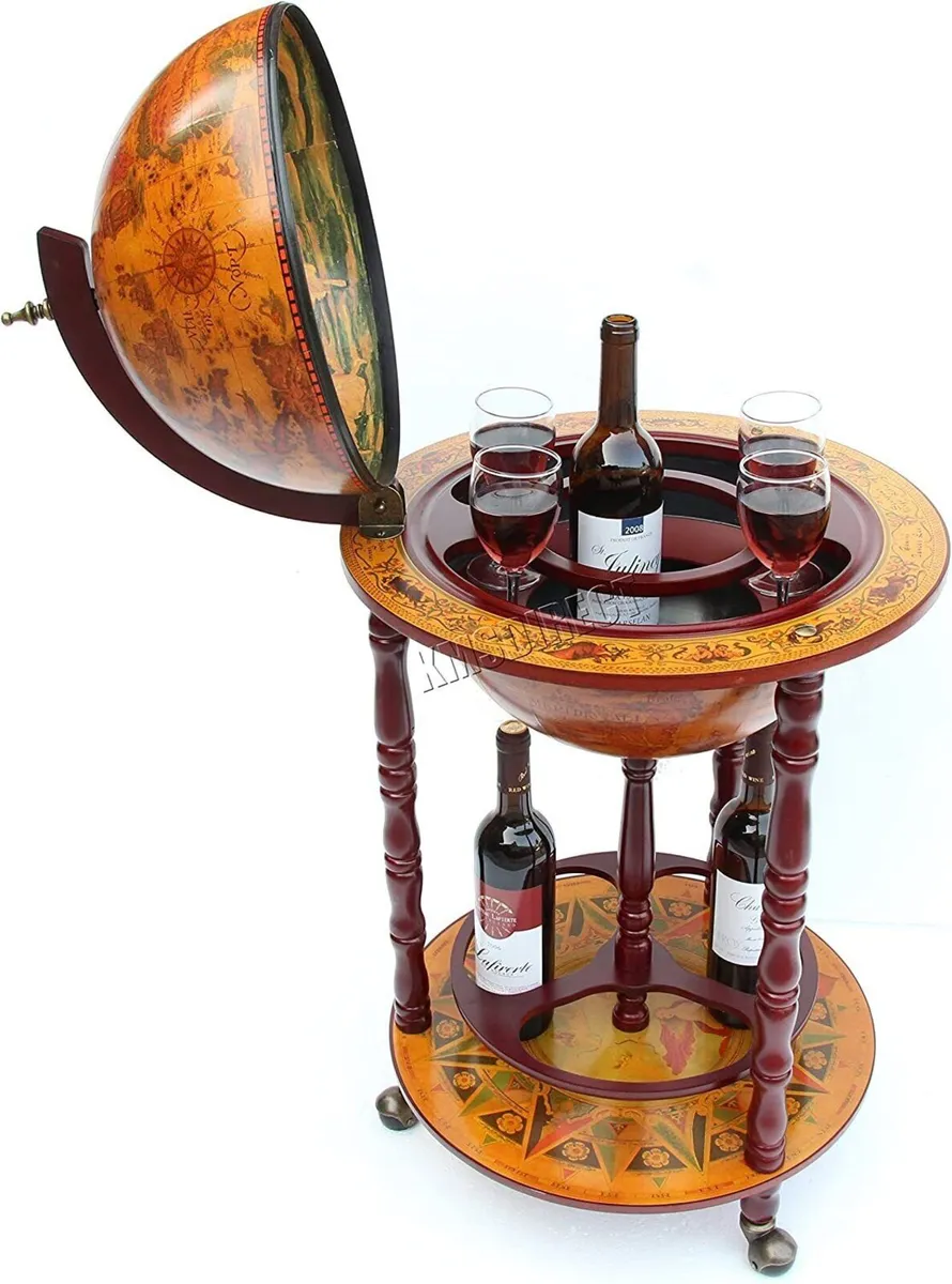 360mm Globe Bar Drinks Cabinet Antique Design - Image 1