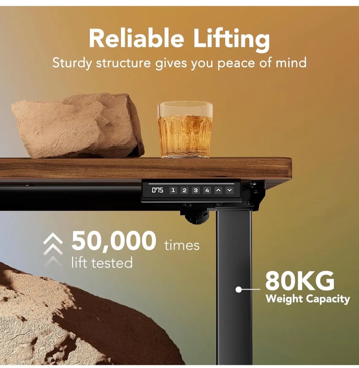 Standing Desk with USB Charging Port, 120 x 60 cm, - Image 4