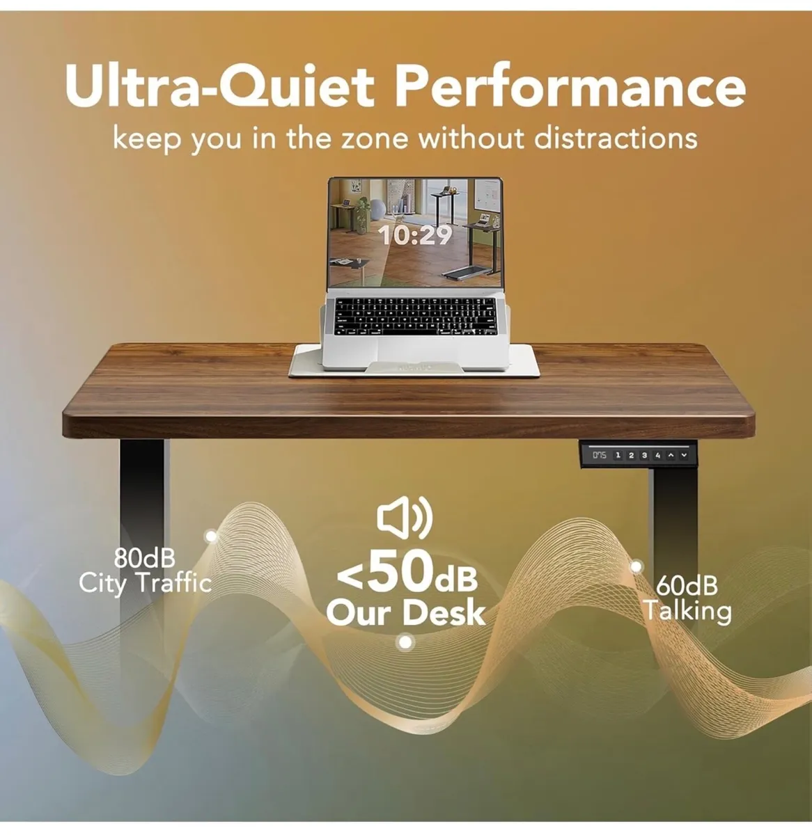 Standing Desk with USB Charging Port, 120 x 60 cm, - Image 3