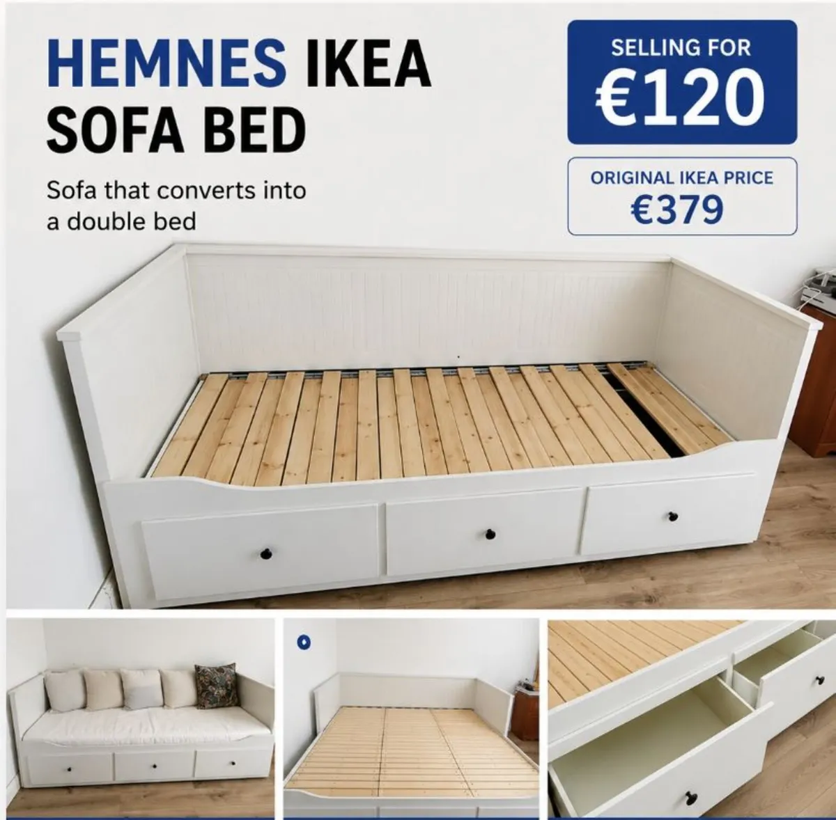 HEMNES IKEA SOFA BED - Image 1