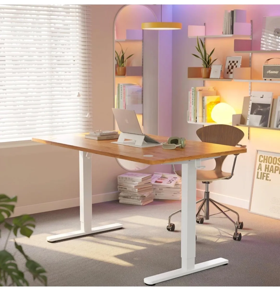 Standing Desk with USB Charging Port, 120 x 60 cm, - Image 1
