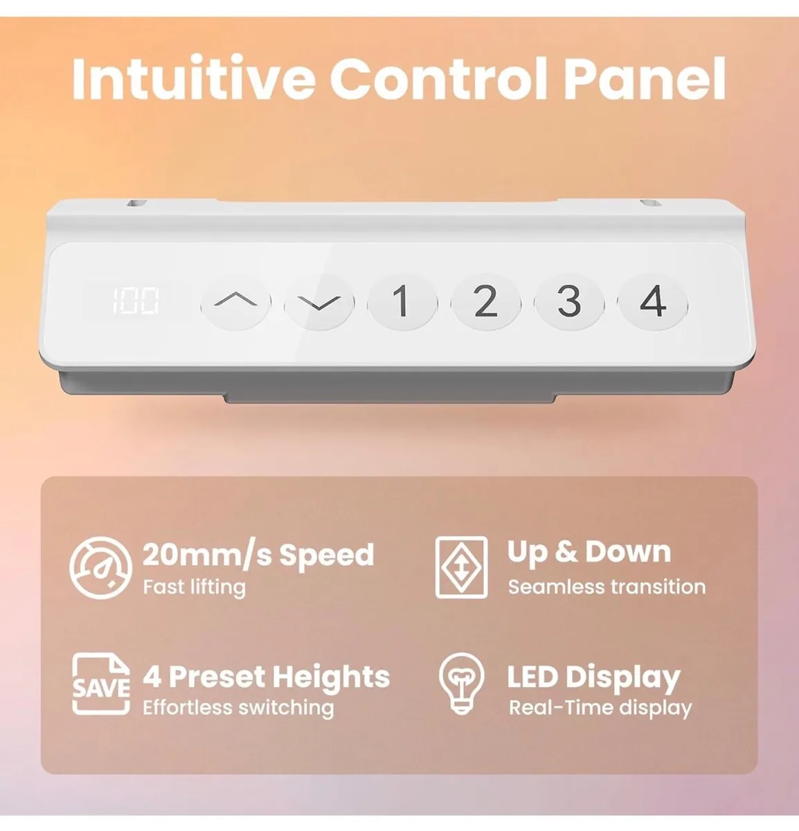 Standing Desk with USB Charging Port, 120 x 60 cm, - Image 4