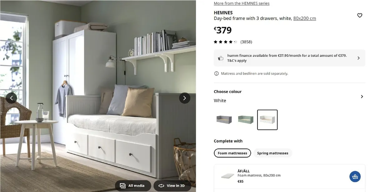 HEMNES IKEA SOFA BED - Image 3