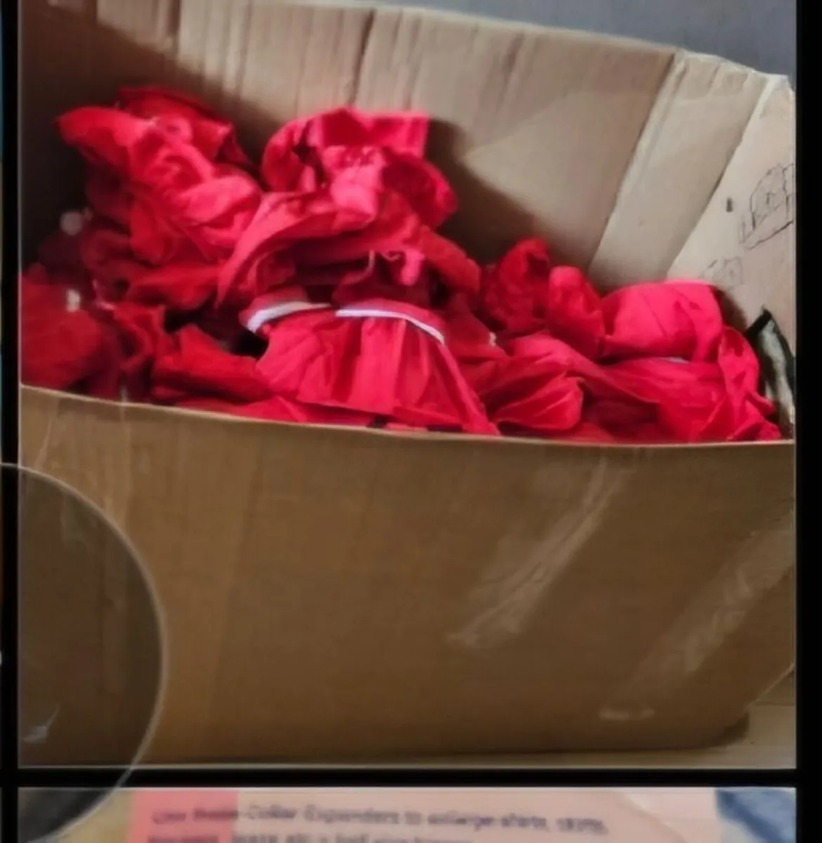 Box of New Christmas Pjs and Decorations - Image 1