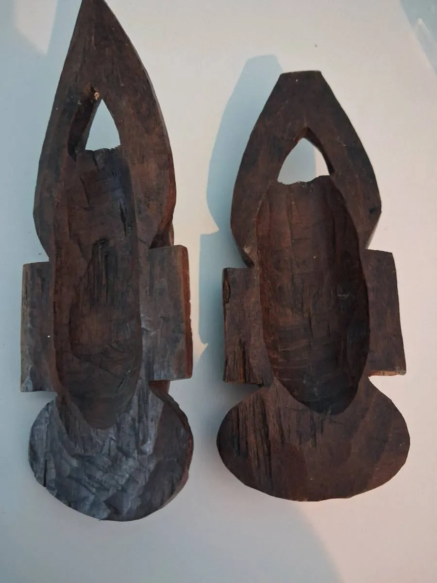 Liberia- Pair of Vintage African wood carvings - Image 4