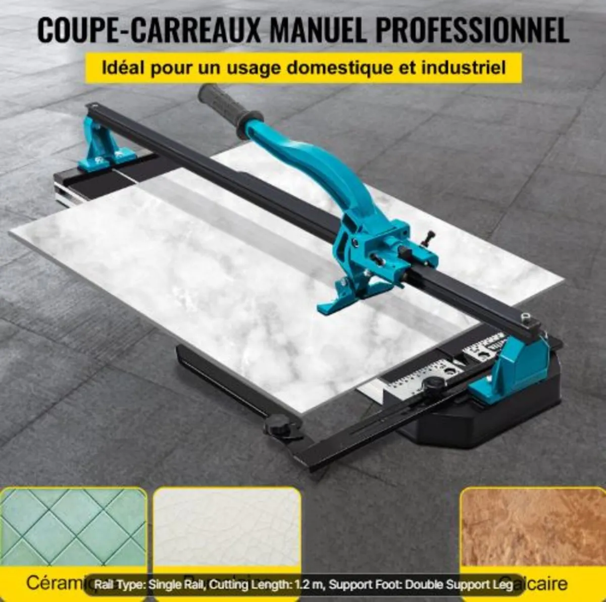 47 Inch Tile Cutter Single Rail Double Brackets - Image 2