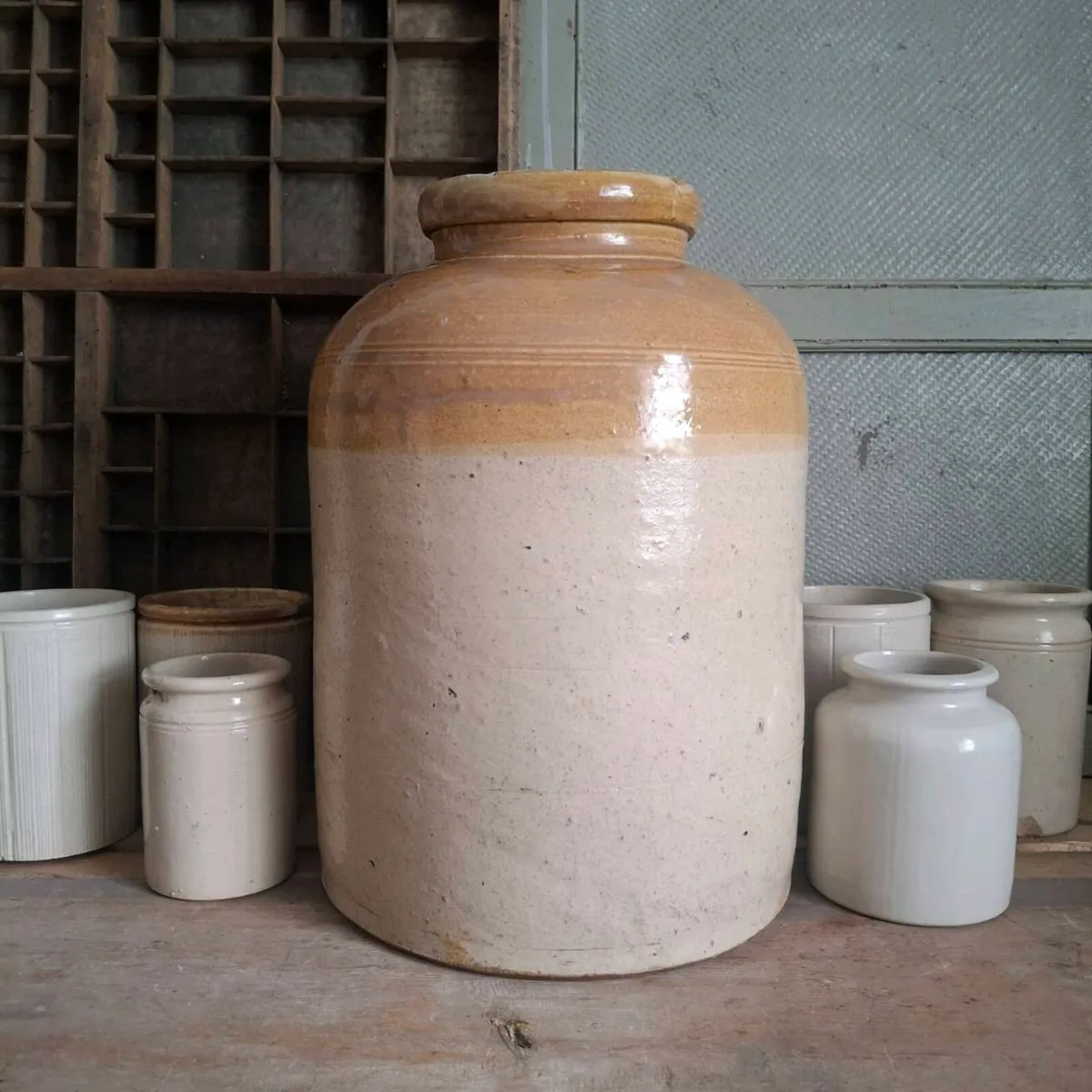 Antique 3 Gallon Stoneware Crock - Image 1