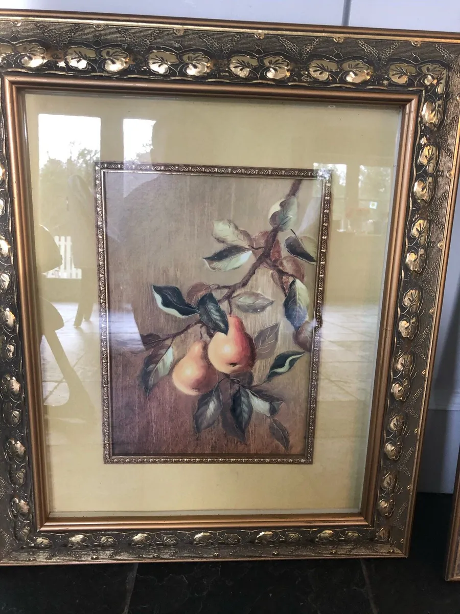 2 large framed pictures of fruit - Image 2