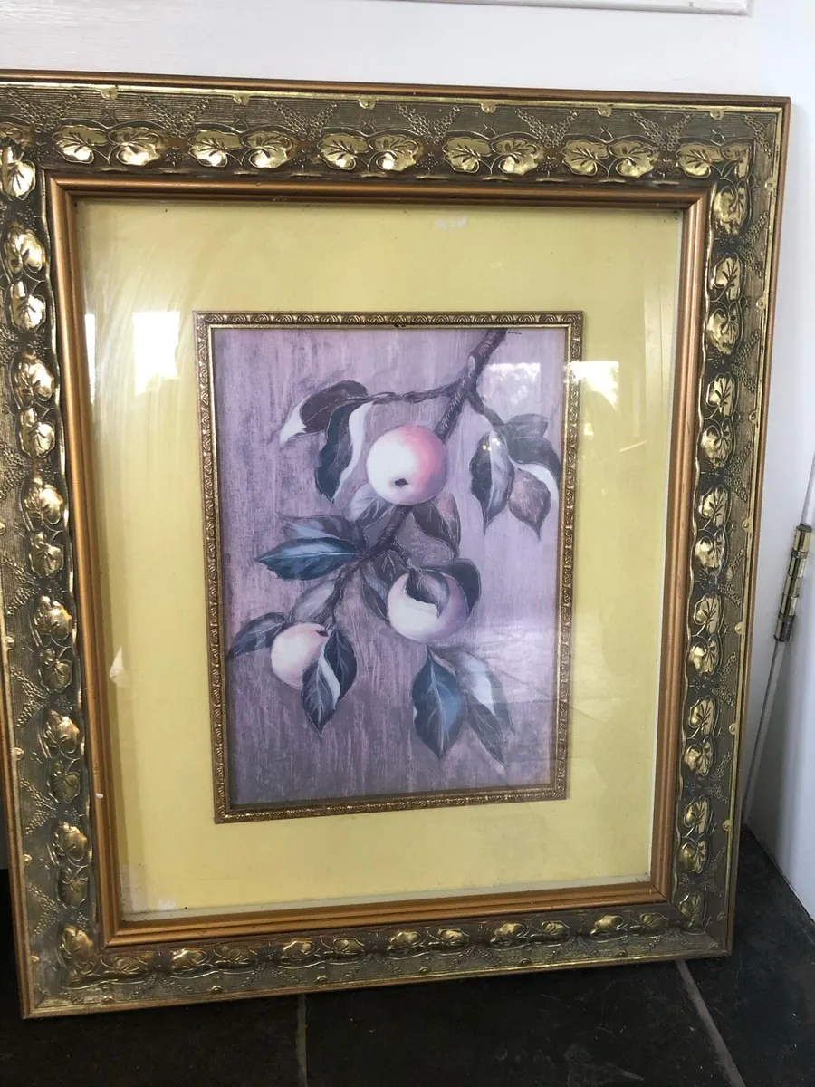 2 large framed pictures of fruit - Image 3
