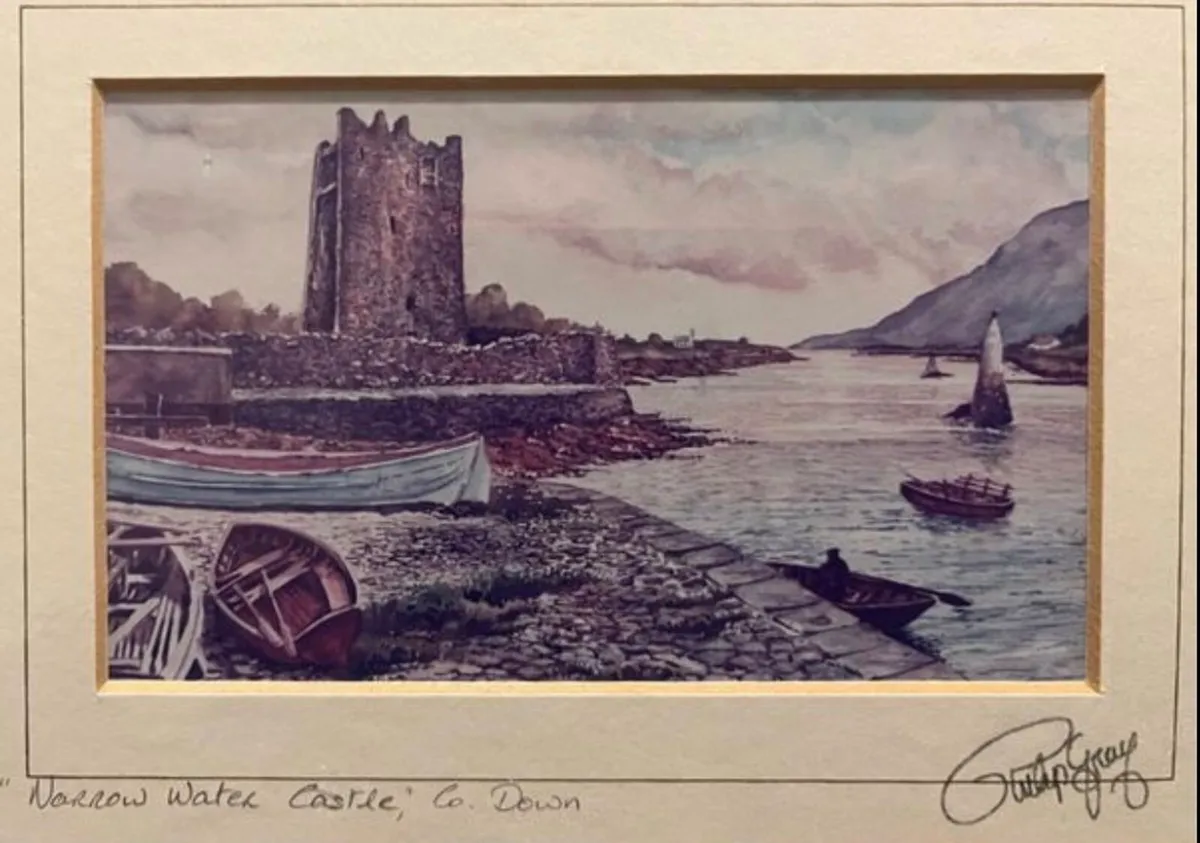Framed vintage print Narrow Water  Castle - Image 2
